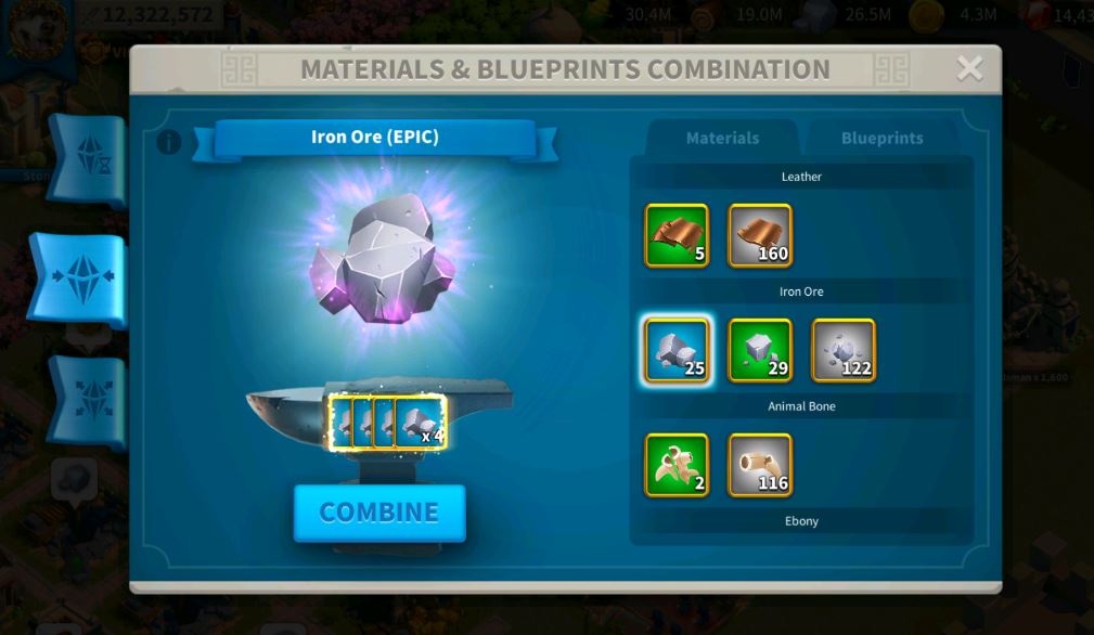 How to Combine Equipment Materials rise of kingdoms